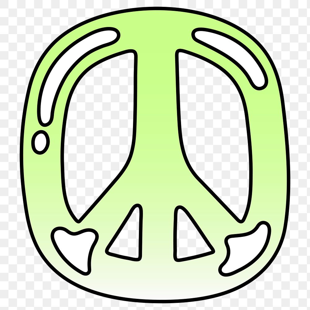 PNG peace icon, lime green shape, transparent background