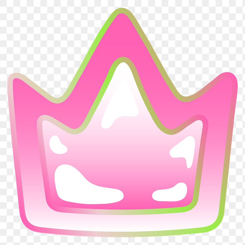 PNG crown icon, funky pink, transparent background