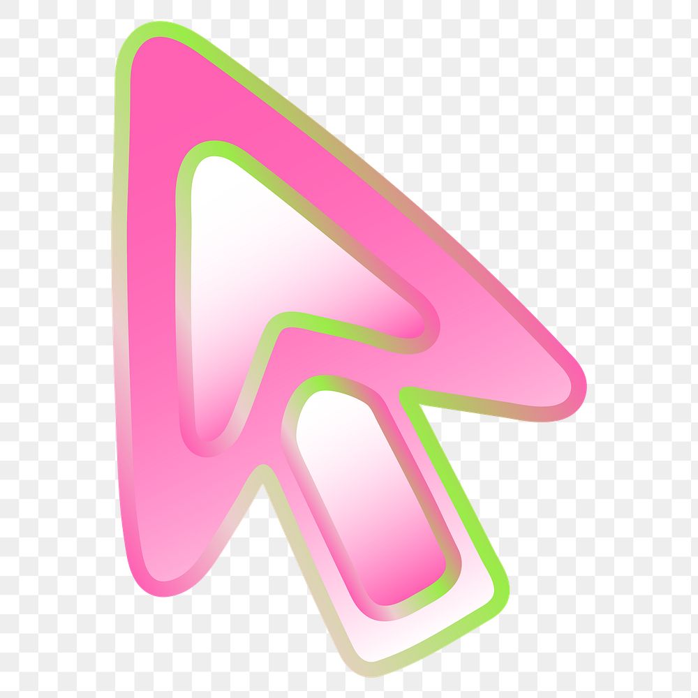 PNG cursor icon, funky pink, transparent background