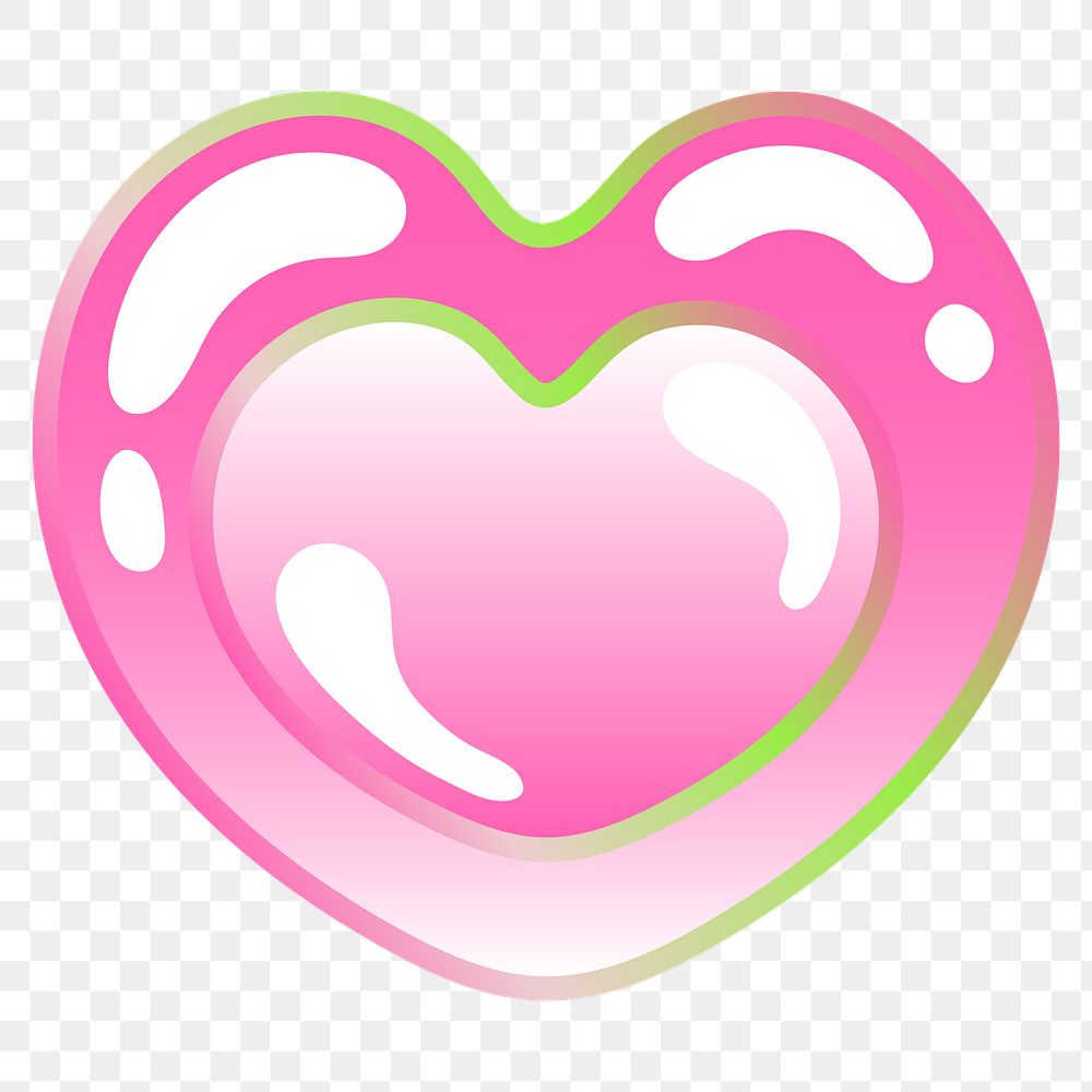 PNG heart icon, funky pink, transparent background