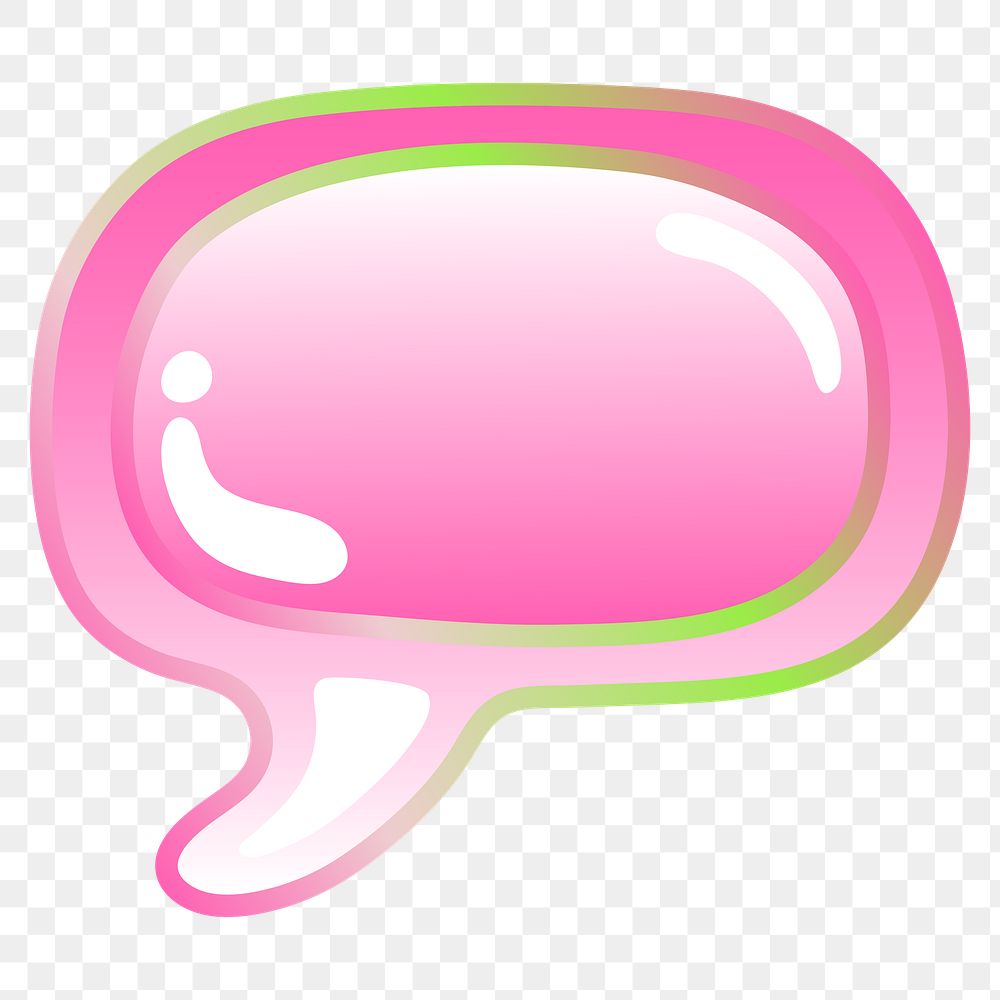 PNG speech bubble icon, funky pink, transparent background