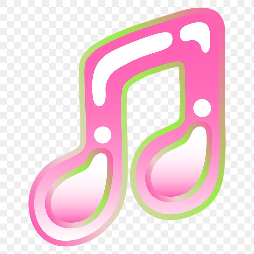 PNG music note icon, funky pink, transparent background