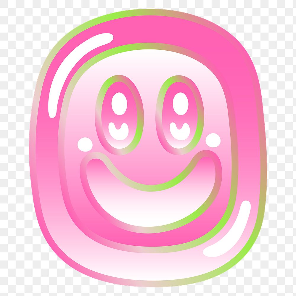 PNG smiling face icon, funky pink, transparent background