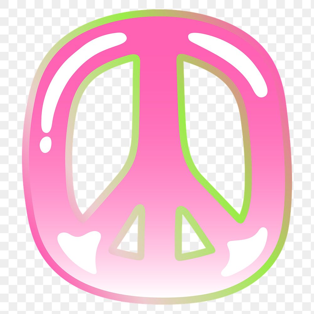 PNG peace icon, funky pink, transparent background