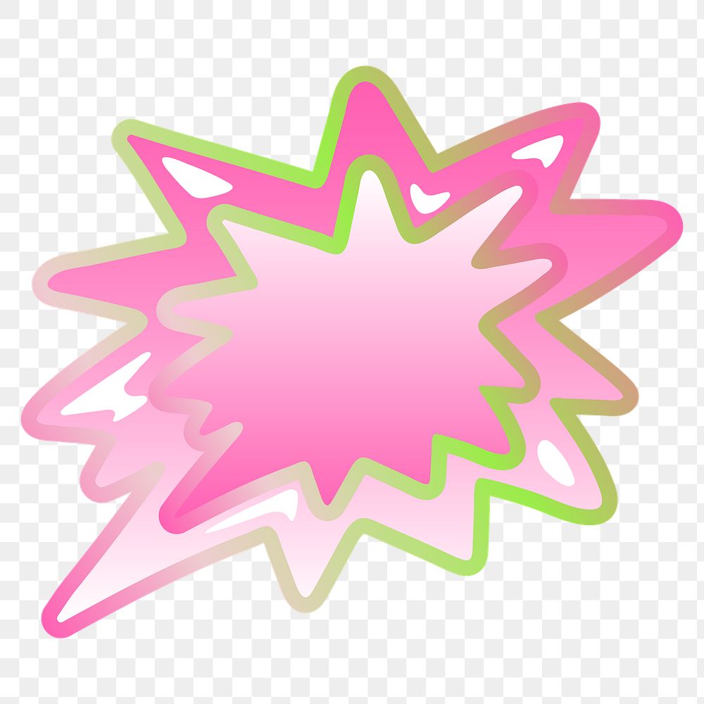 PNG starburst icon, funky pink, transparent background