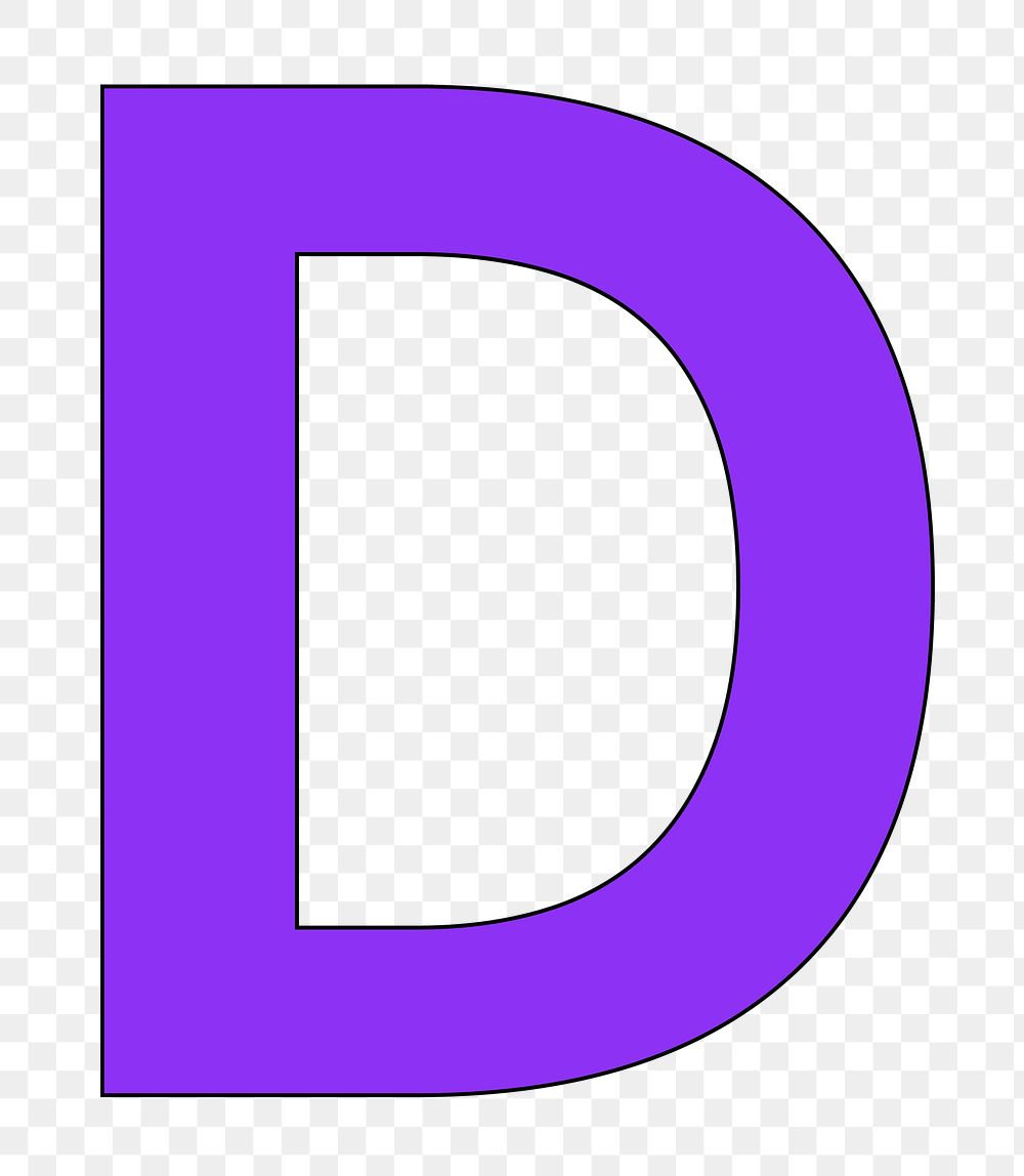 Letter D png purple font, transparent background