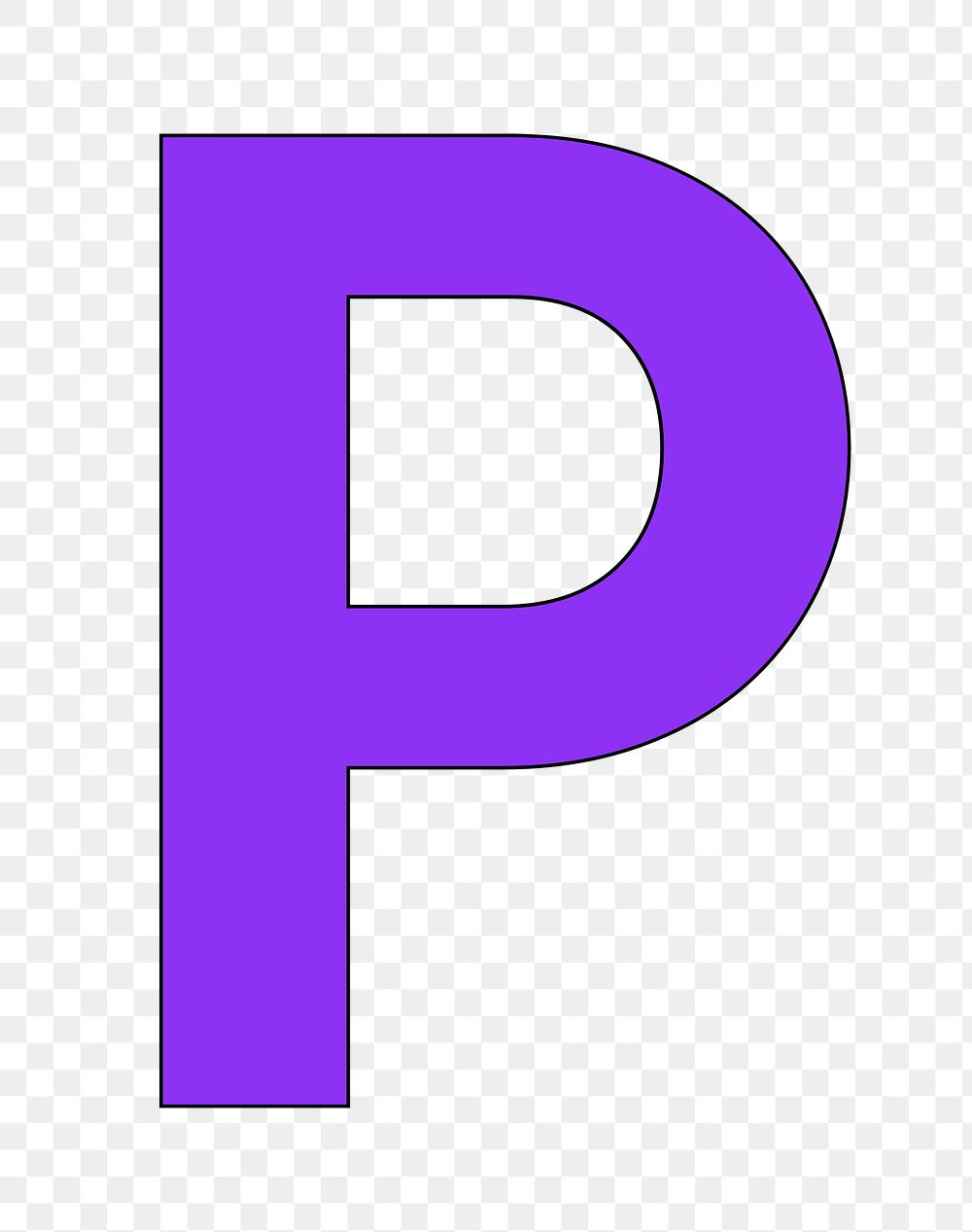 Letter P png purple font, transparent background