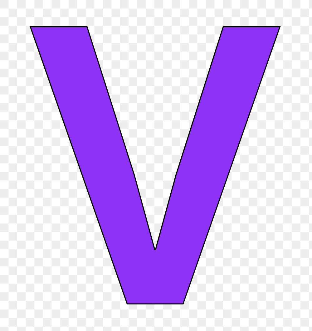 Letter V png purple font, transparent background