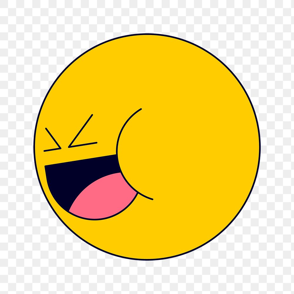 Yellow dot png smiling face shape, transparent background