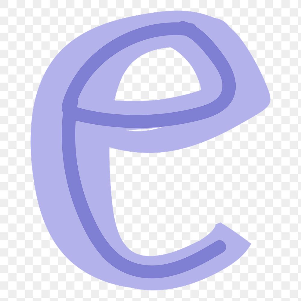 PNG Letter E hand drawn doodle font, transparent background