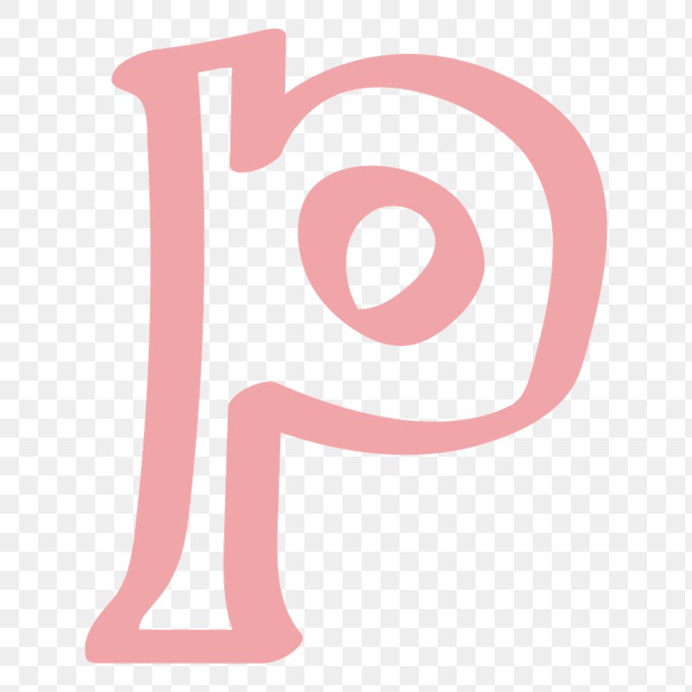 PNG Letter P hand drawn doodle font, transparent background