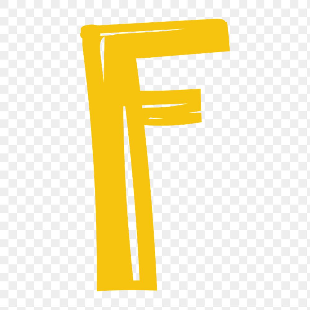 PNG Letter F hand drawn doodle font, transparent background
