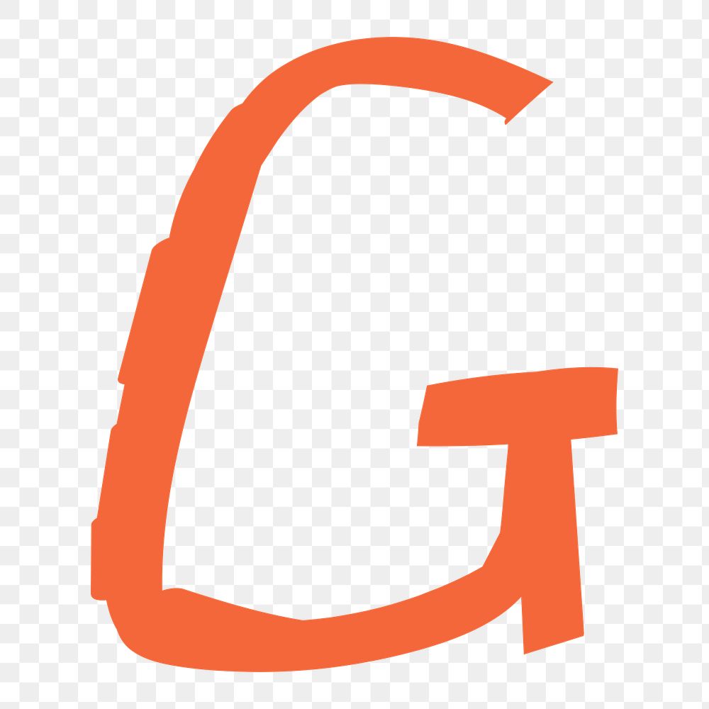 PNG Letter G hand drawn doodle font, transparent background