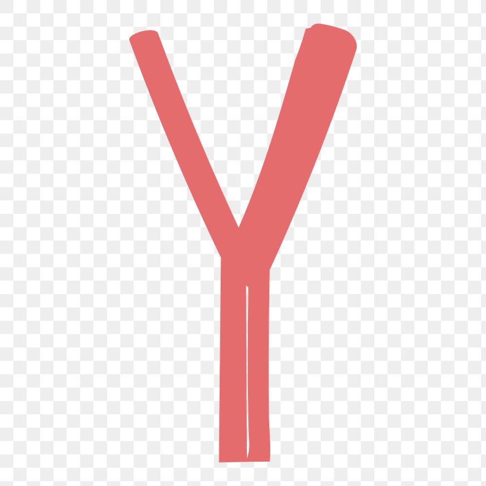 PNG Letter Y hand drawn doodle font, transparent background