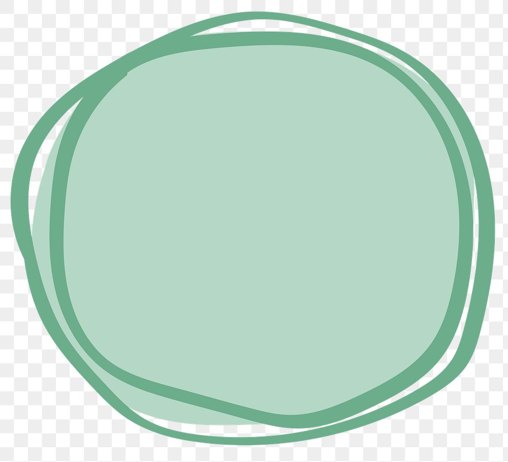 PNG Round shape, hand drawn doodle, transparent background