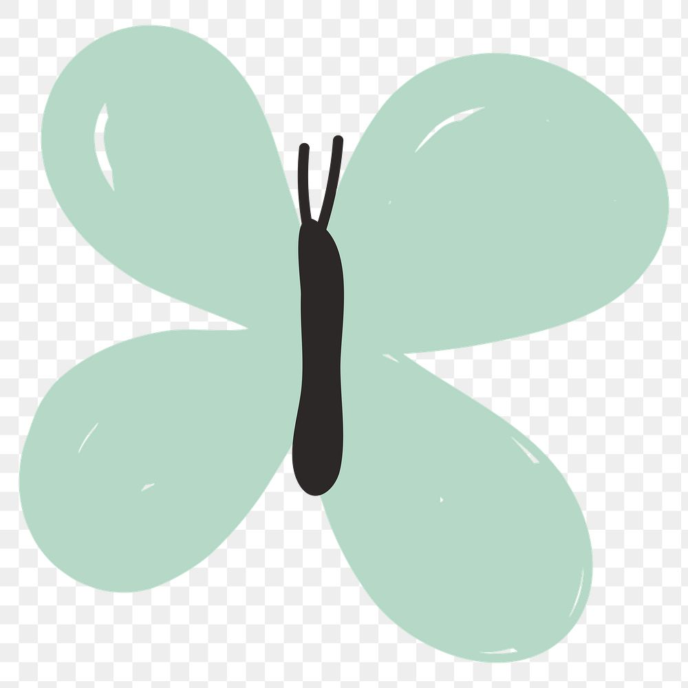 PNG BUtterfly hand drawn doodle, transparent background