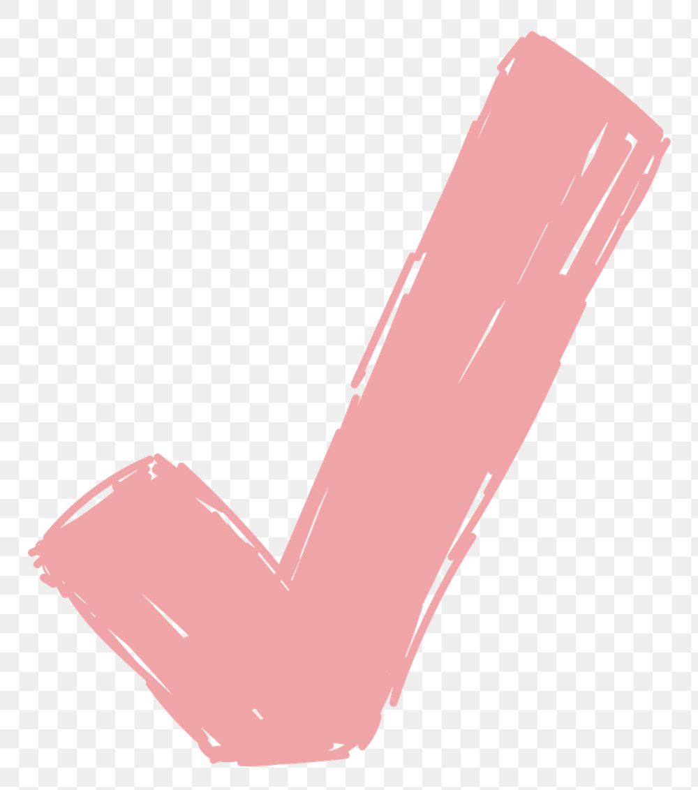 PNG Check mark hand drawn doodle, transparent background