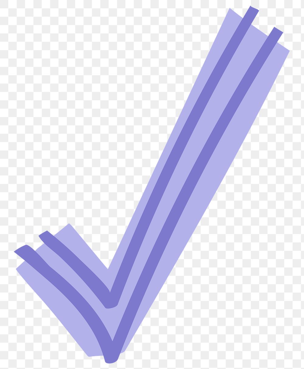 PNG Check mark hand drawn doodle, transparent background