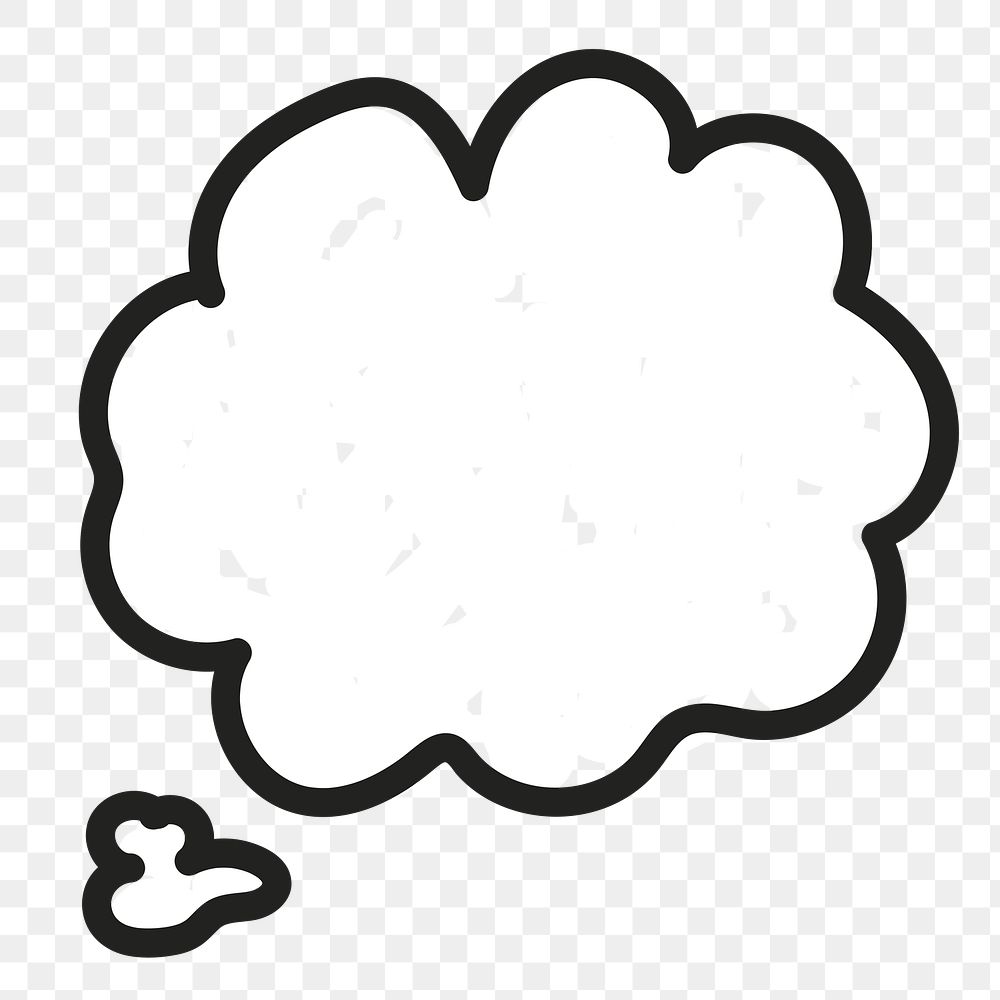 PNG Speech cloud hand drawn doodle, transparent background