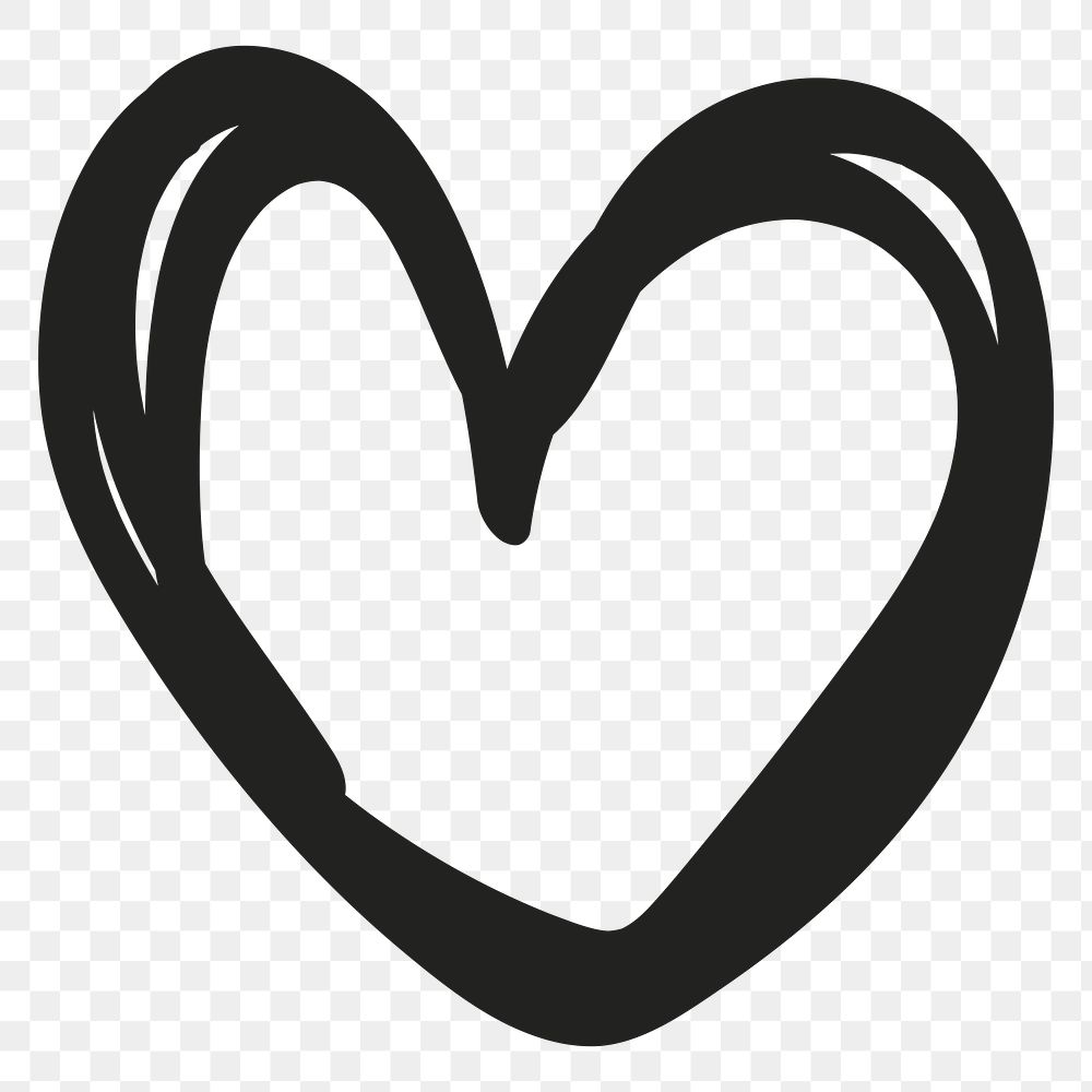 PNG Heart hand drawn doodle, transparent background