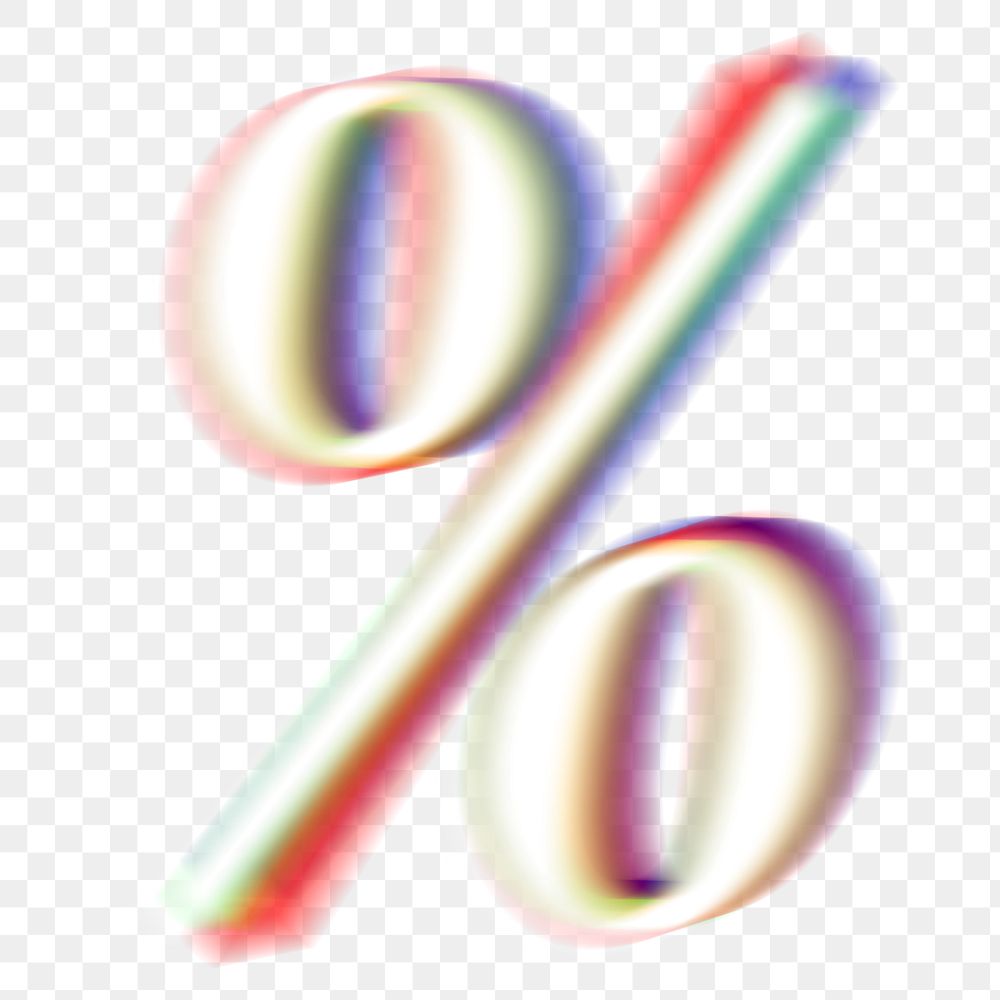 Percentage png offset color sign, transparent background