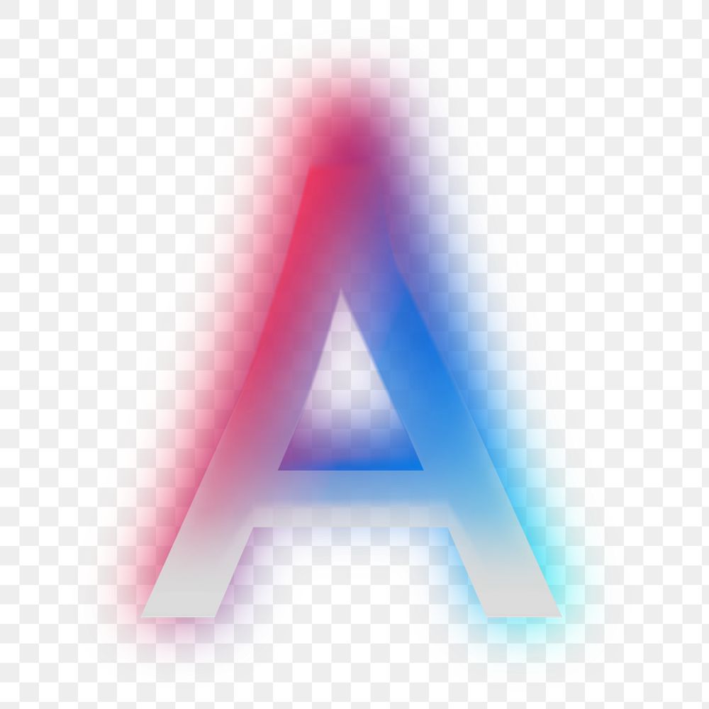 Letter A  png offset color font, transparent background