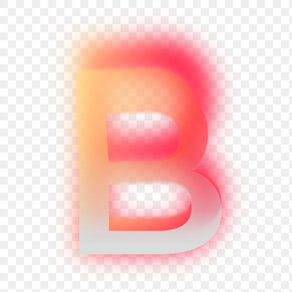 Letter B  png offset color font, transparent background