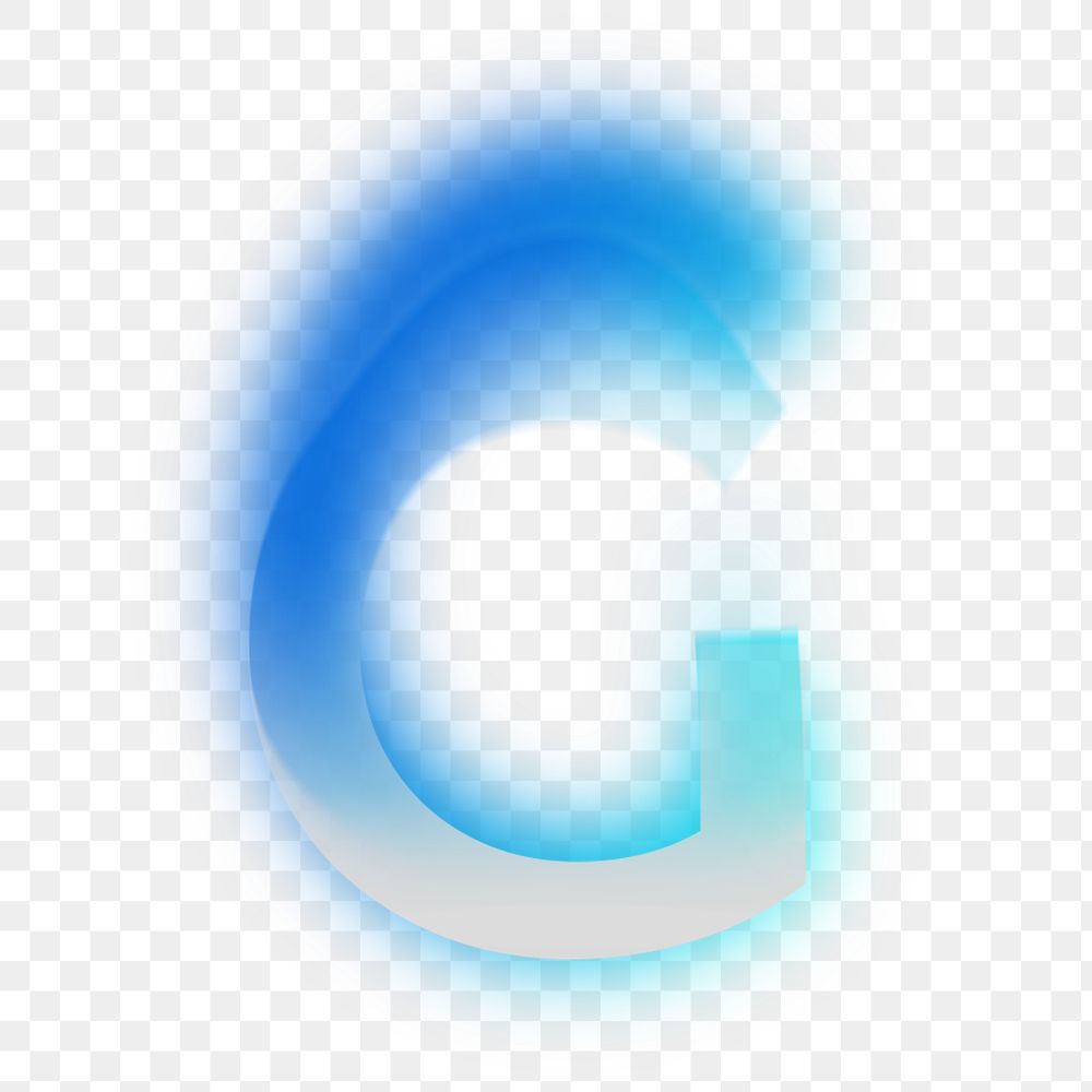 Letter G  png offset color font, transparent background