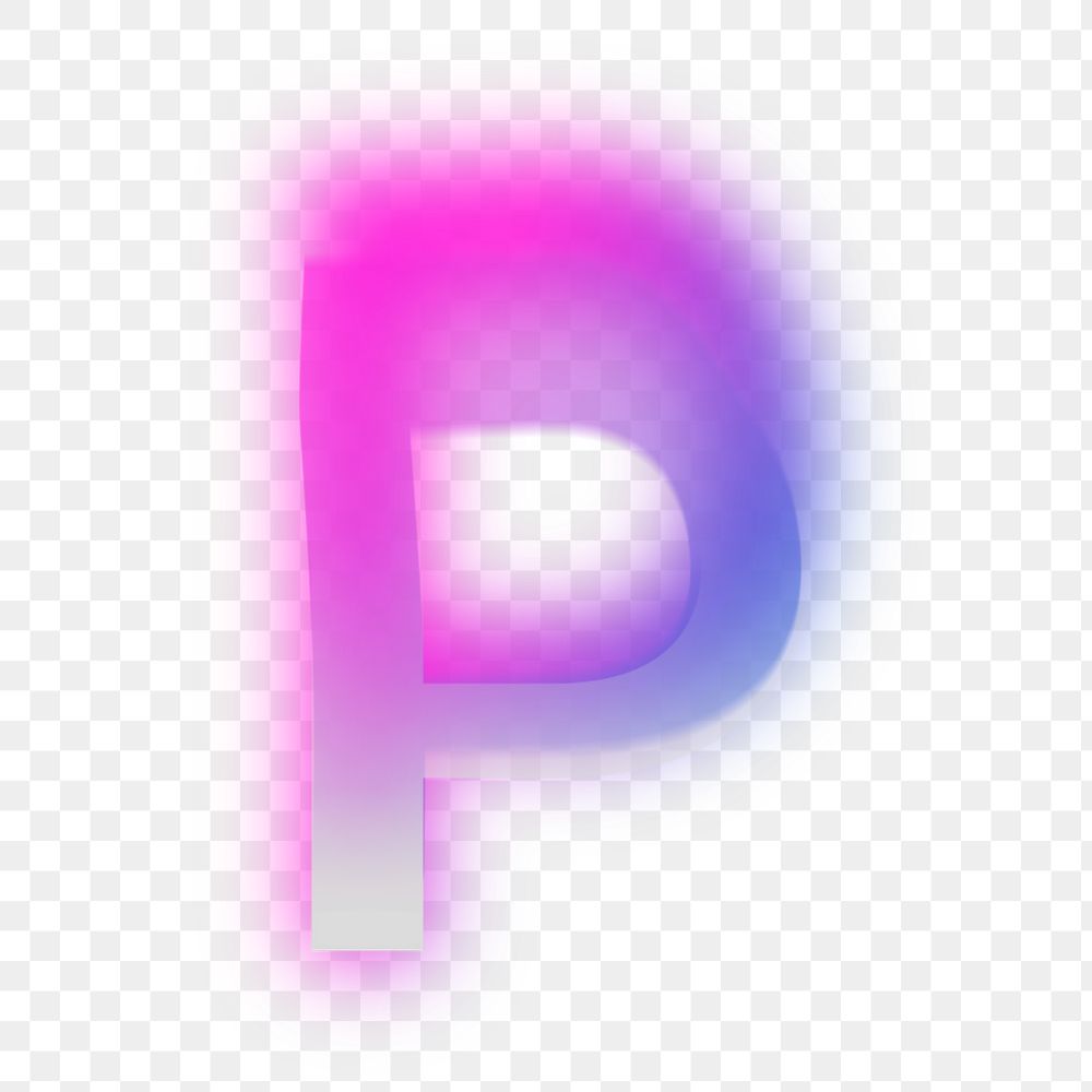 Letter P  png offset color font, transparent background