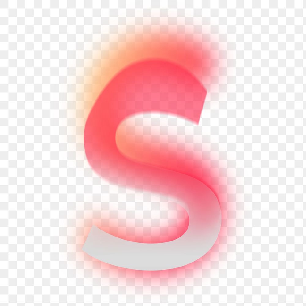 Letter S  png offset color font, transparent background