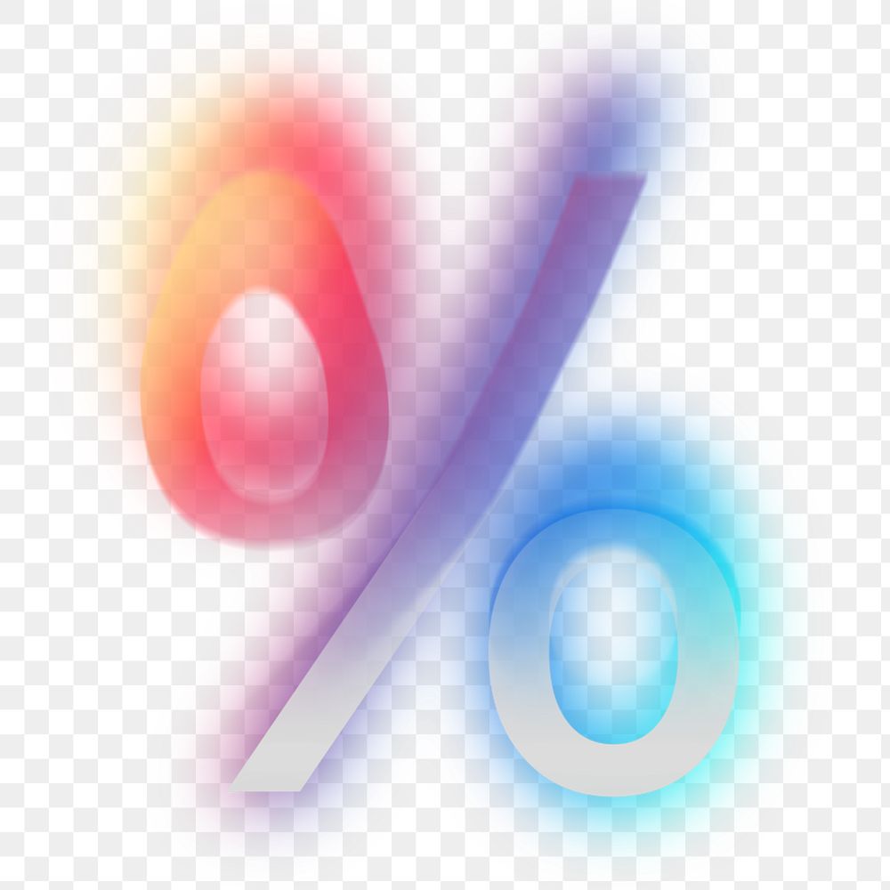 Percentage png offset color sign, transparent background