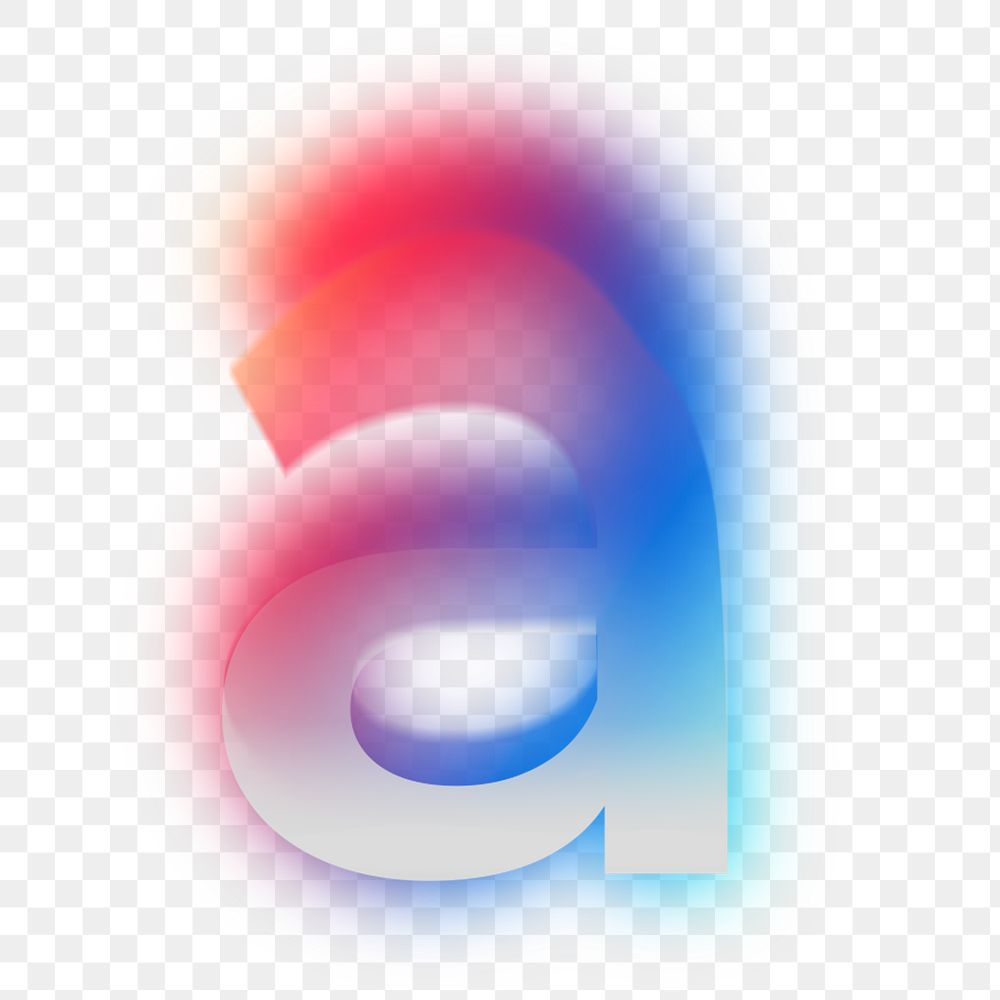 Letter a  png offset color font, transparent background