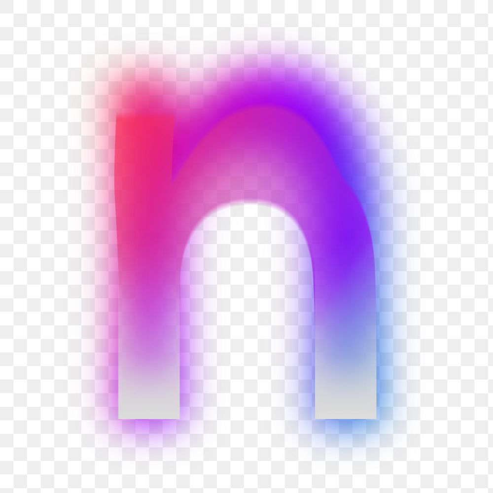 Letter n  png offset color font, transparent background