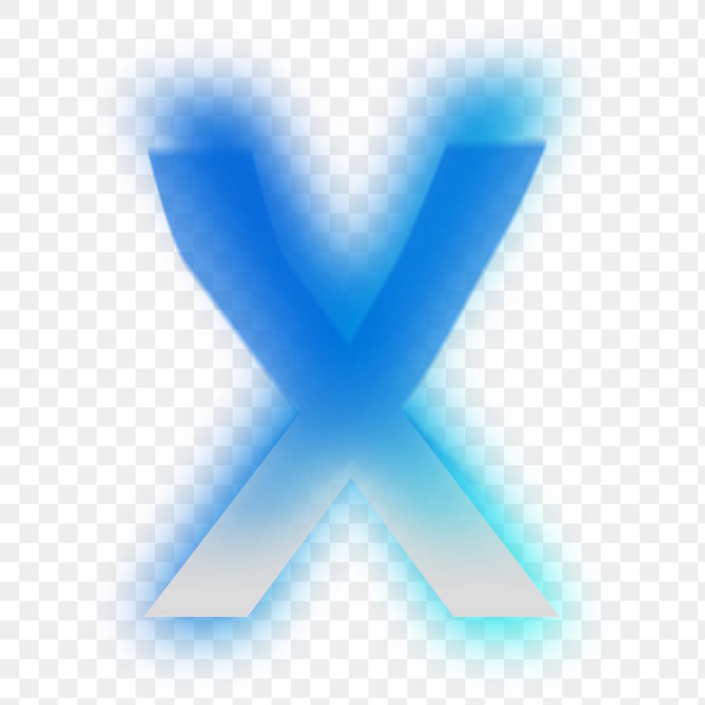Letter x  png offset color font, transparent background