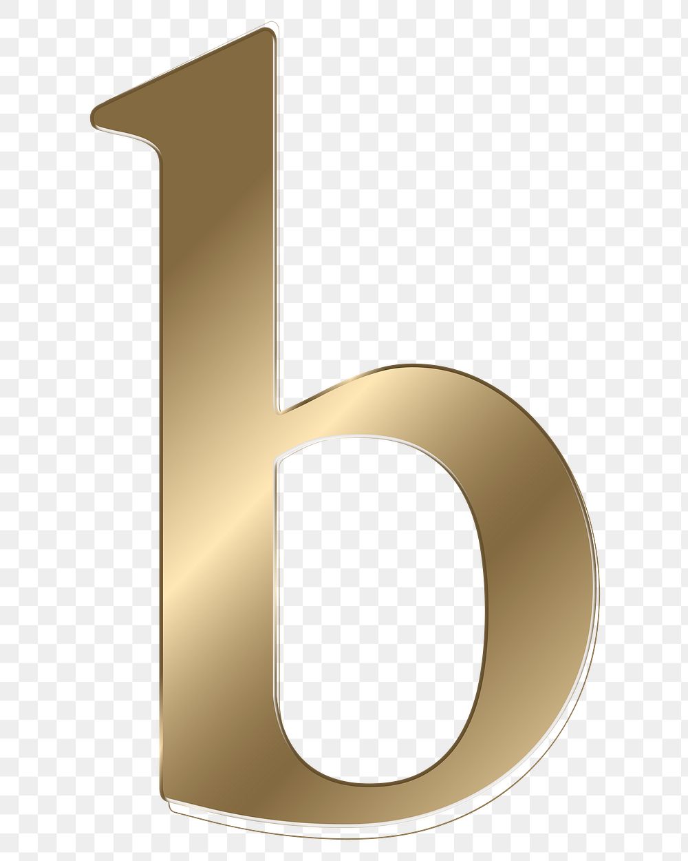 Letter b png gold metallic font, transparent background