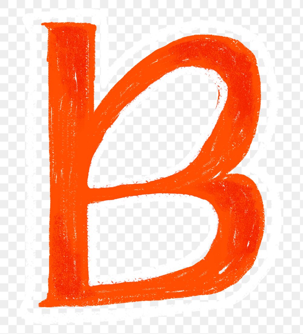 Letter B png  crayon font, transparent background