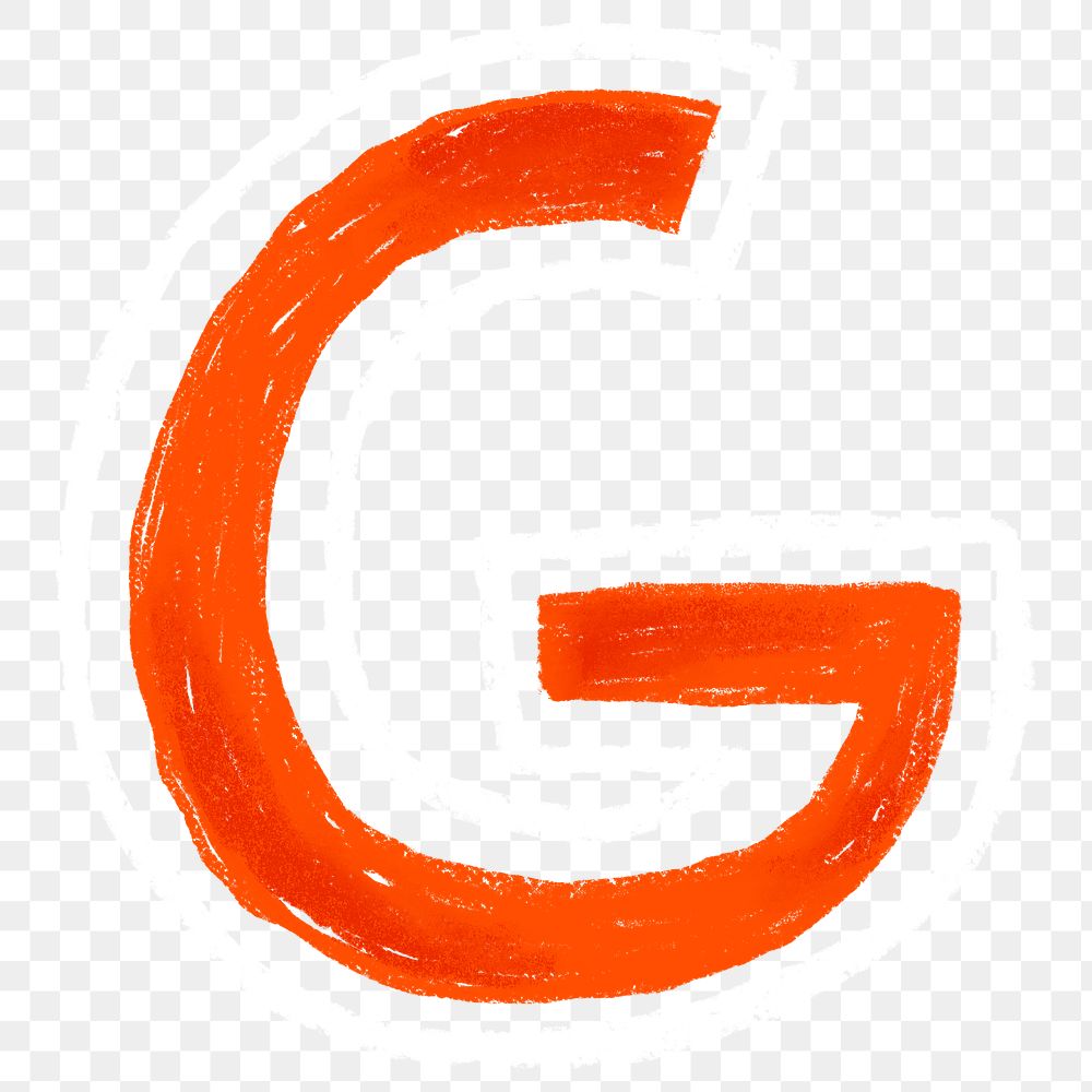 Letter G png  crayon font, transparent background