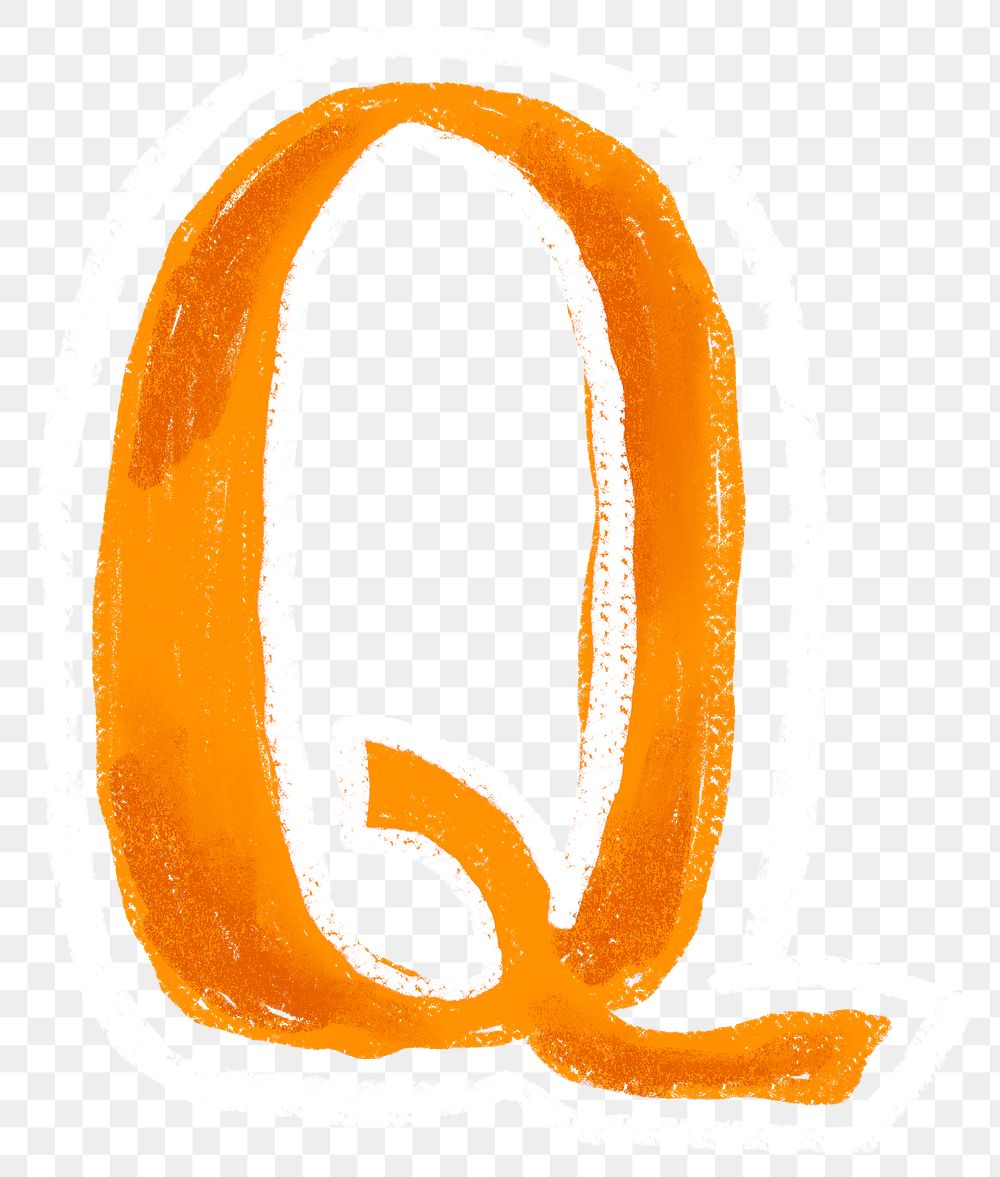 Letter Q png  crayon font, transparent background