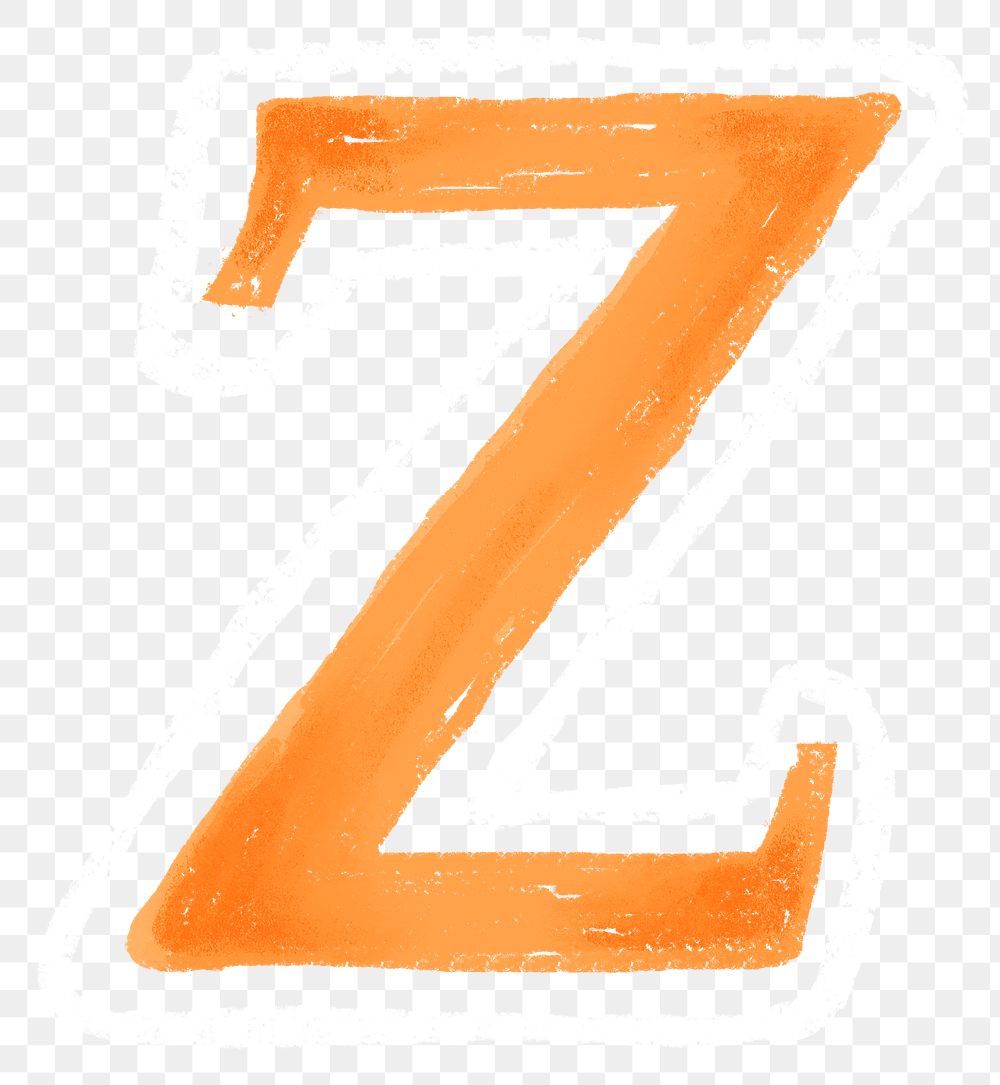 Letter Z png  crayon font, transparent background