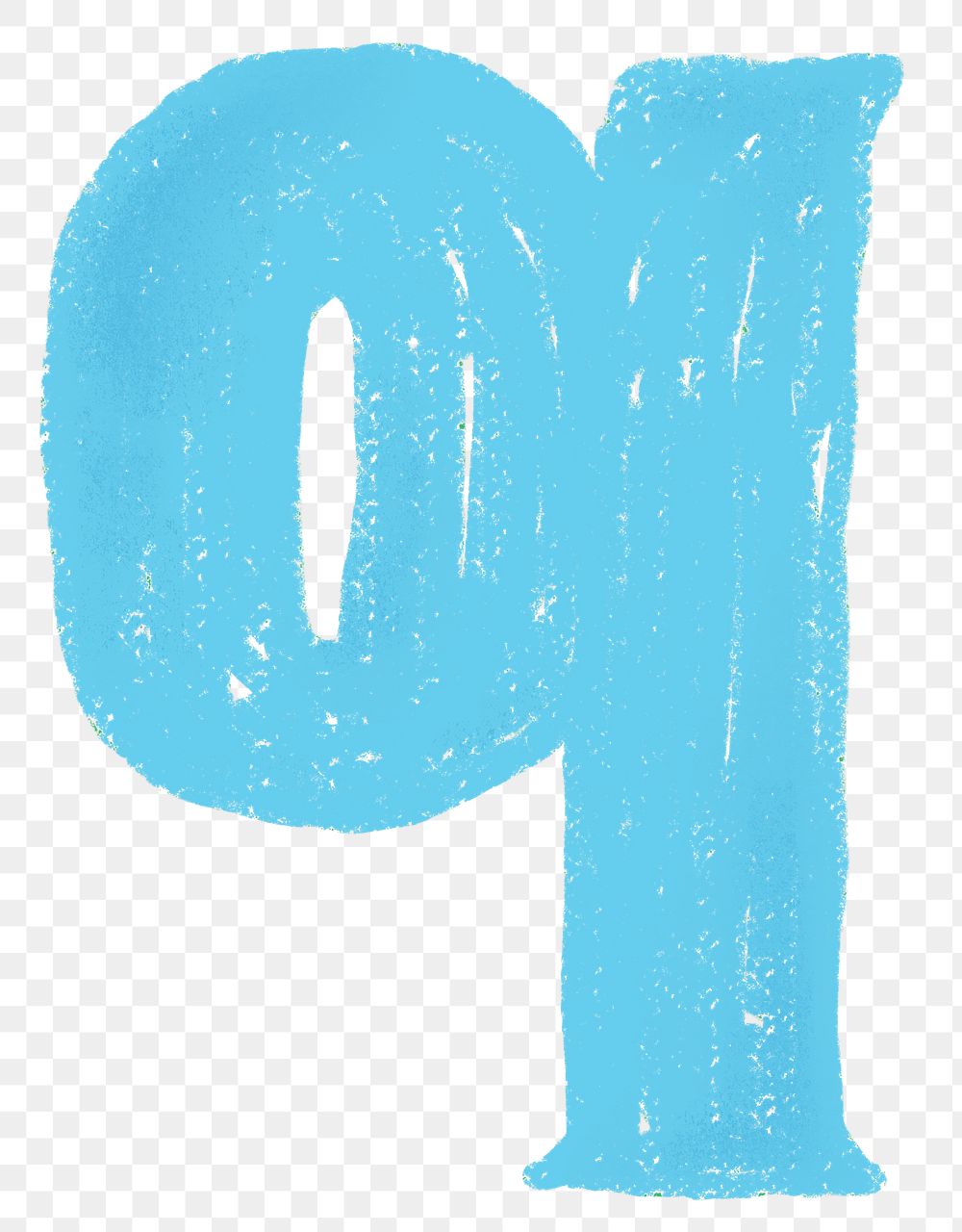 Letter q png  crayon font, transparent background