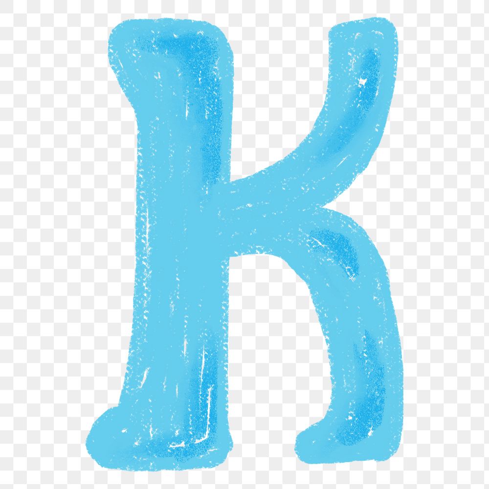 Letter K png  crayon font, transparent background