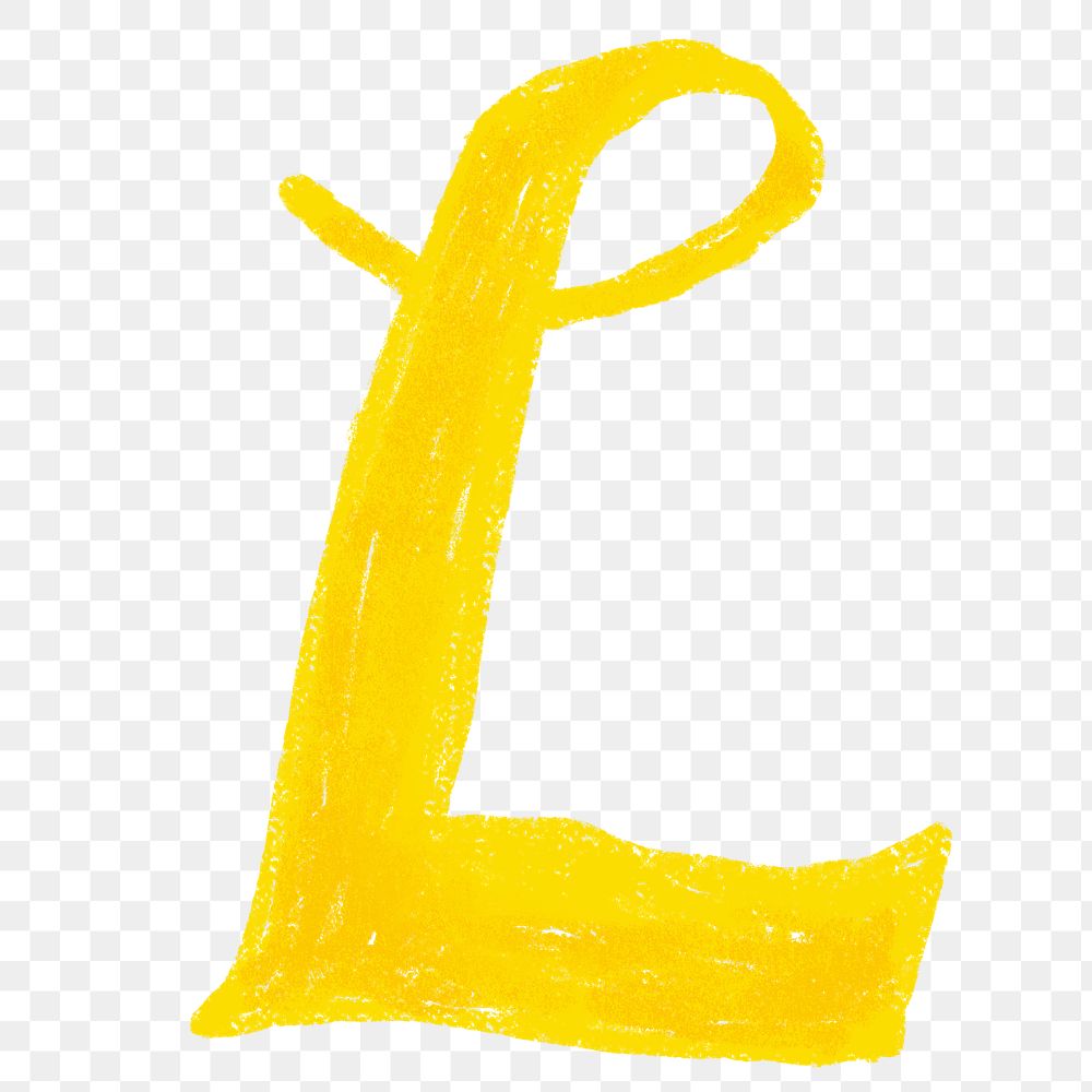 Letter L png  crayon font, transparent background
