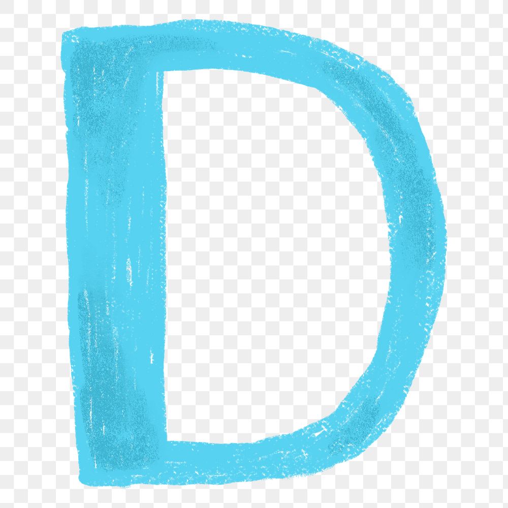 Letter D png  crayon font, transparent background