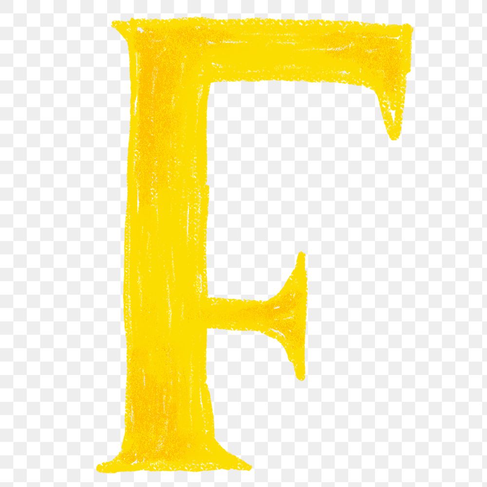 Letter F png  crayon font, transparent background