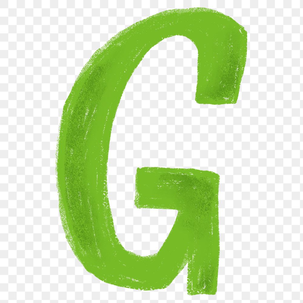 Letter G png  crayon font, transparent background