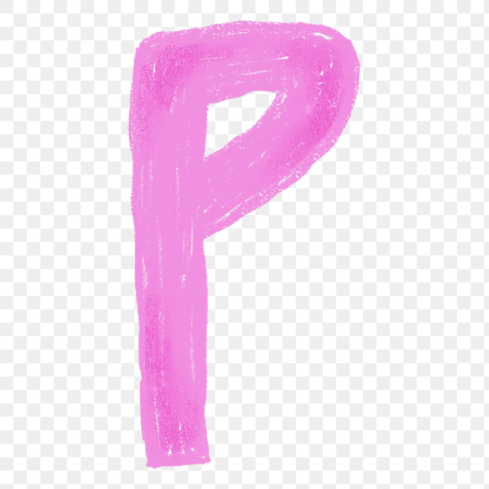 Letter P png  crayon font, transparent background