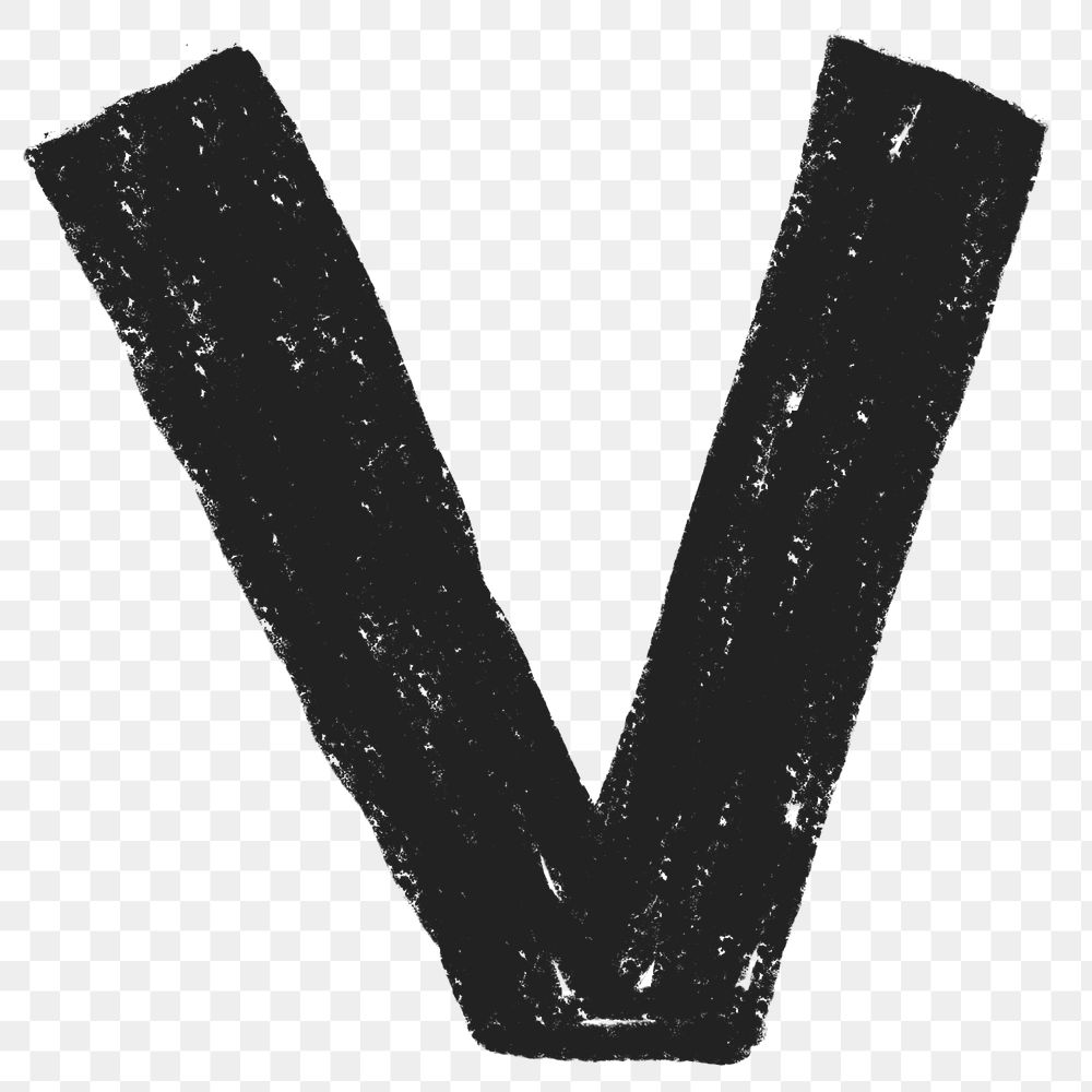 Letter v png  crayon font, transparent background