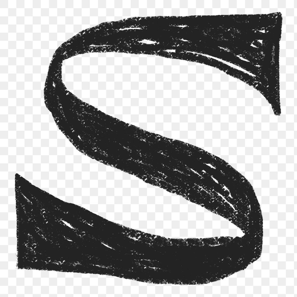 Letter S png  crayon font, transparent background