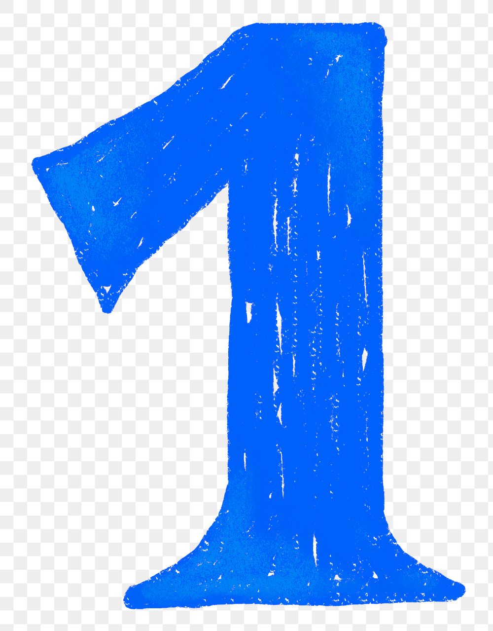 Number 1 png  crayon font, transparent background