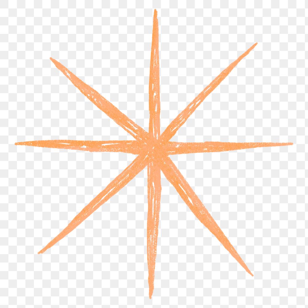 Orange blink icon png cute crayon shape, transparent background